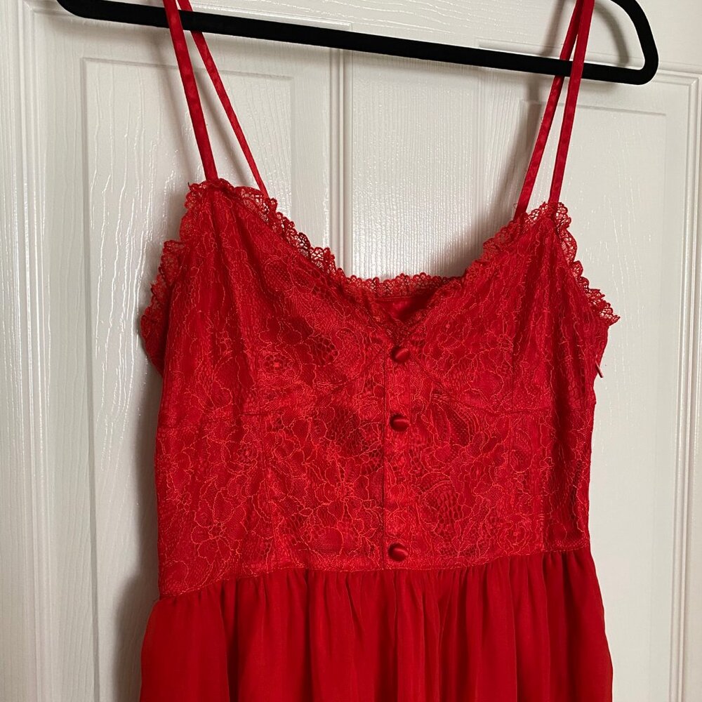 bright red sleeveless mini dress